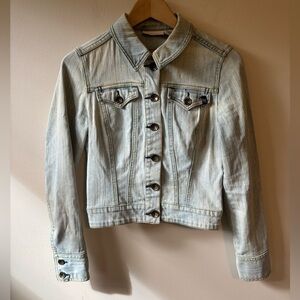 DKNY Light Blue Cropped Jean Jacket